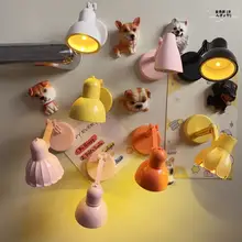 光るミニ台灯 ガーリー犬の冷蔵庫マグネット【個性的・装飾用・磁吸】