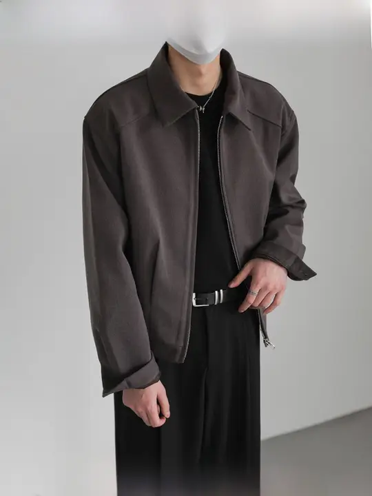 韓国風デザインのゆったり短丈ジャケット【メンズ・秋用・トレンドスタイル】