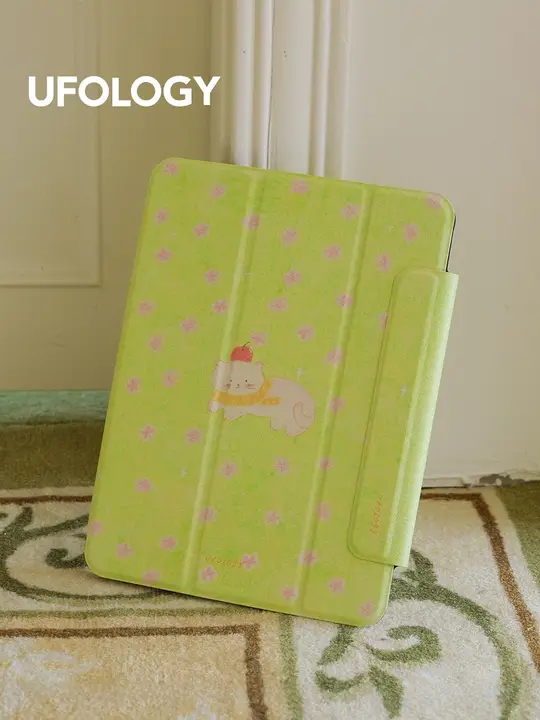 タブレットケース iPad Air Pro mini 対応 猫柄 マグネット式 全面保護 ペンホルダー付き 「Ufology」