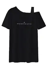 オフショルダーデザイン黒のミディ丈Tシャツ【女性用・短袖・夏用】（セットアップ対応）