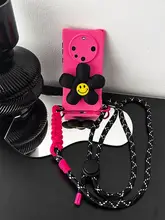 花柄デザインのスマートフォンケース【ストラップ付き・全包型・対応機種多数】