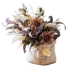 フェイクフラワーブーケ リビングダイニング 高級花アート 装飾用花置き