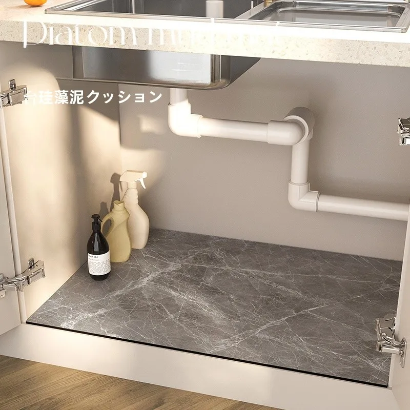 防水・防油キッチンシンク下マット：50×80cmの硅藻泥素材で実用性とメンテナンスのバランスを実現