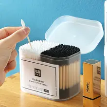 使い捨て両頭綿棒【陶器収納ケース付き・家庭用・衛生的】