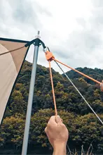 アウトドアキャンプ用 太径6mm反射ロープ【タープ防風・テントロープテンションアジャスター】
