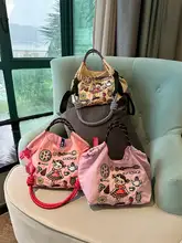 不二家 ボールチェーン刺繍ショッピングバッグ【肩掛け・斜め掛け・小中大サイズ】