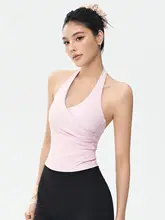 DCW 背中開きノースリーブトレーニングトップ【胸パッド付き・フィットネス・ヨガウェア】