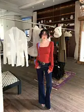 優雅なヴィンテージデザインのリヨセルコットンTシャツ【フィット感抜群・反ライン切り替え】