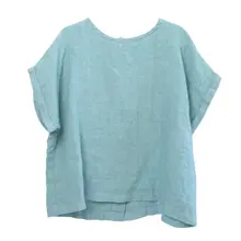 子供用リネン半袖Tシャツ【ゲージ洗浄・通気性・無地・男女兼用】
