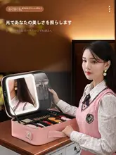 LEDライト付き化粧ポーチ【大容量・メイクアップアーティスト用・収納ボックス】