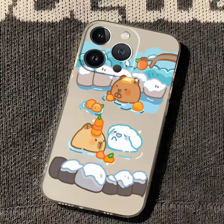 iPhone対応 透明カートゥーンデザインのスマホケース【全包・防摔・男女兼用】