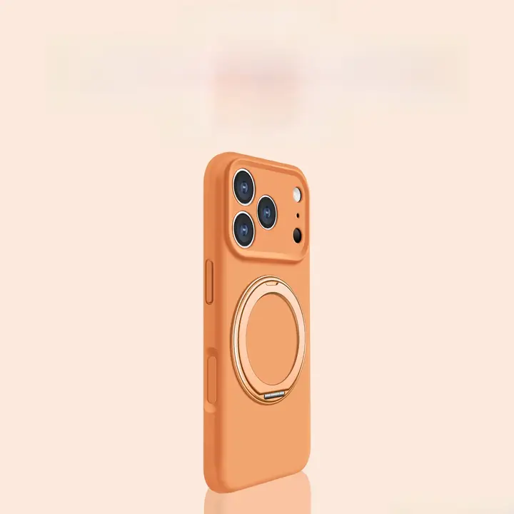 iPhone用ケース【360°マグネットスタンド・シンプルデザイン・液体シリコン・衝撃吸収】