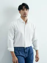 高級感ある黒のコットンシャツ【ビジネスカジュアル・長袖・スリムフィット】