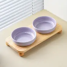 陶器製 猫用・犬用フードボウル【二重構造・首に優しいデザイン・ペット用】