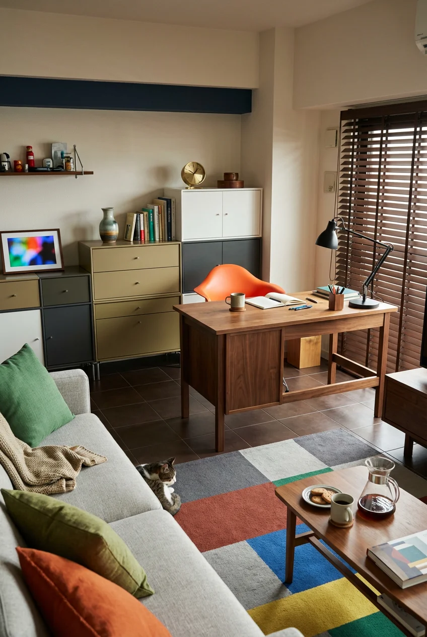 揃えるミニマリスト部屋づくりアイテム | 水耕花瓶とカーペットの組み合わせで実現するシンプルな空間