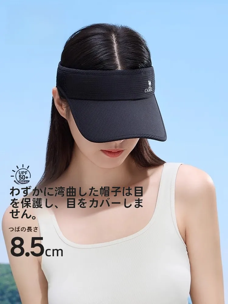 Camel空頂ハット：夏用日焼け防止の薄手スポーツキャップで四季を対応