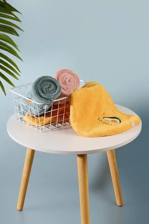 刺繍入りドライヘアキャップ【極上の柔らかさ・強吸水・速乾タイプ】