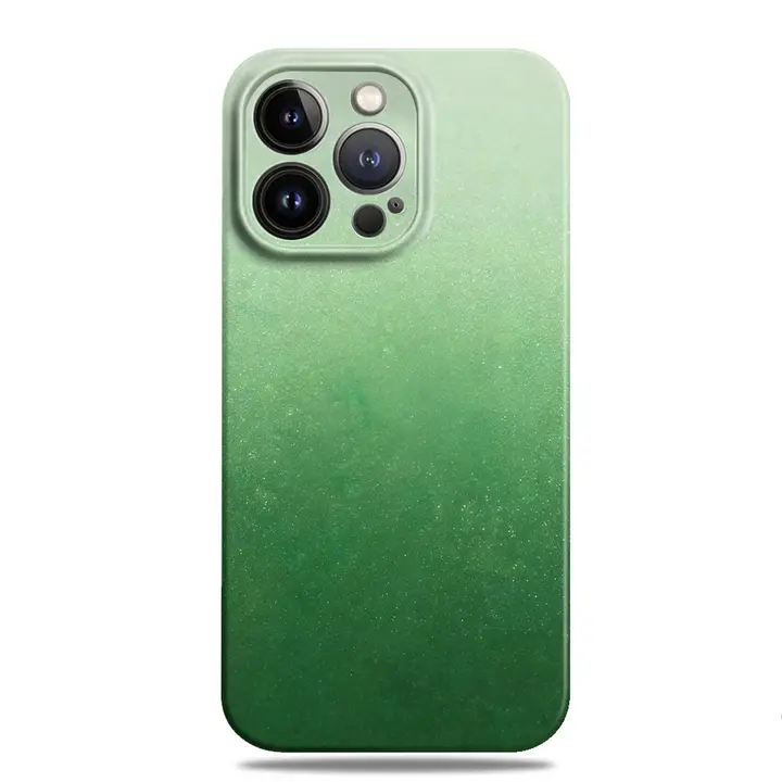 グラデーショングリーンのシンプルなiPhone用ケース【全包カバー対応・吸引力強化】