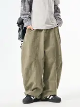 ヴィンテージ風水洗い加工ワイドレッグパンツ【デザイン性・フィット・工装スタイル】（セットアップ対応）