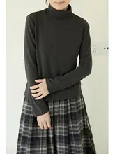 荃白 レディース 高ネックニットトップス【秋冬用・ストレッチ・快適・柔らかい】