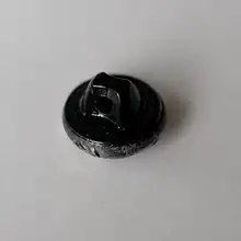 ドイツ製 ビンテージアールデコデザインの麦穂模様ガラスボタン【黒底・シルバーコーティング】