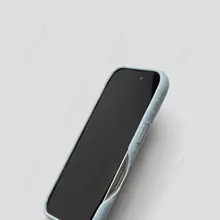 スマホケース ハードケース 合皮 ライテクスチャー マット加工 ハンドメイド ベビーブルー 爽やか かわいい iPhone 14 15 16 17 18 Pro 対応