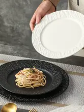 岩石模様の陶器製牛ステーキプレート【西洋スタイル・家庭用】