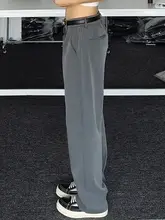 春秋用 高級感漂うストレートパンツ【フィット・男性用・カジュアル】（セットアップ対応）