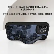 スマートフォンケース【ソフトシリコン・軽量・カメリアデザイン・斜め掛けストラップ  対応】（セットアップ対応）