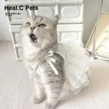 ペット用 夏用薄手タンクトップ＆チュニックドレス【猫・犬用・かわいいデザイン・メッシュ素材】