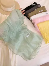 春夏用 コットンリネン製のドレープストール【透湿性・軽量・首飾りデザイン】