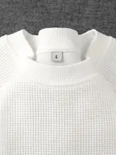 極上の柔らかさ！純白の重厚ワッフル長袖Tシャツ【男女兼用・ゆったりデザイン・カジュアル】