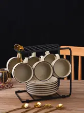 高級感あるヴィンテージ風コーヒーカップセット【陶磁器・エスプレッソ用・家庭用】