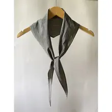 シンプルデザインの三角巾【ブラウン・麻製・スカーフ・ショール・レディース】