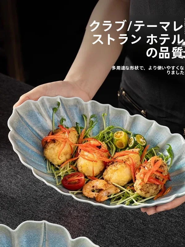 高温焼成の陶器製花びら形皿：オードブル大皿としての実用性と使い分け