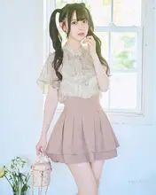 可愛らしいマカロン風フレアスカート【二重層・スイートスタイル】（セットアップ対応）