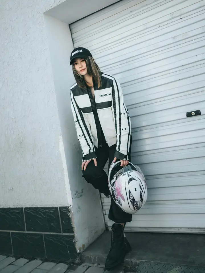 バイカラーライディングジャケット【四季用・D3O衝撃吸収・バイク用】