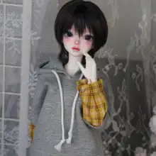 フード付きのBJD人形用ジャケット【フェイクレイヤード・フルーツデザイン・韓国風】（セットアップ対応）