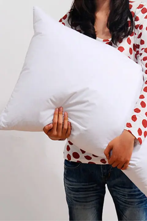 全棉製 サテン羽毛フリース枕【柔らかい・北欧スタイル・シングル用・2個セット】