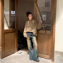 パール風の柔らかニットセーター【秋冬用・ルーズフィット・スタイル】