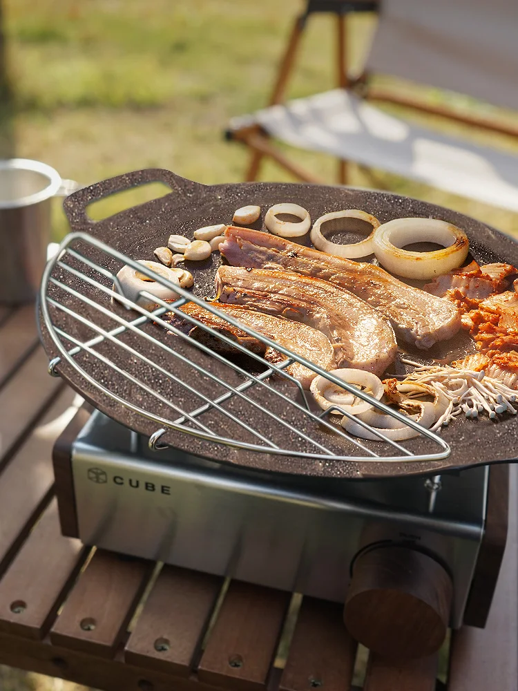 304ステンレスグリルプレート：アウトドアで焼肉を簡単かつ焦げ防止に