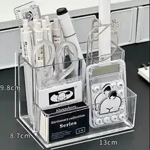 透明アクリルメイクブラシ収納筒【デスクトップ用・化粧品整理ボックス】