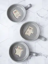 北極熊デザインの陶器製 コーヒーカップ【スプーン付き・クリエイティブデザイン】