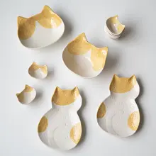 小皿 取り皿 薬味皿 手描き 猫柄 おしゃれ 食器 釉下彩 陶器