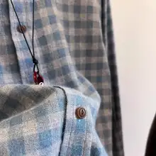 刺繍入りチェックシャツ【秋用・長袖・カジュアル開衿】