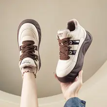 真皮加绒の冬用ブーツ【韓国風・厚底・温かい・高トップ】