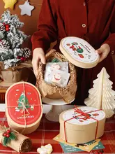 クリスマスギフトボックス【レトロデザイン・菓子やクッキー用・楕円形】