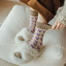 羊毛厚手レディース中筒ソックス【保温・秋冬用・快適睡眠】