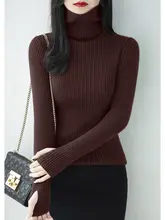 暖かさをプラス！ブラックハイネック長袖ニットトップス【フィット・厚手】