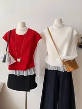 冬用ベスト【レイヤードスタイル・ルビー色・インナー付き】（セットアップ対応）